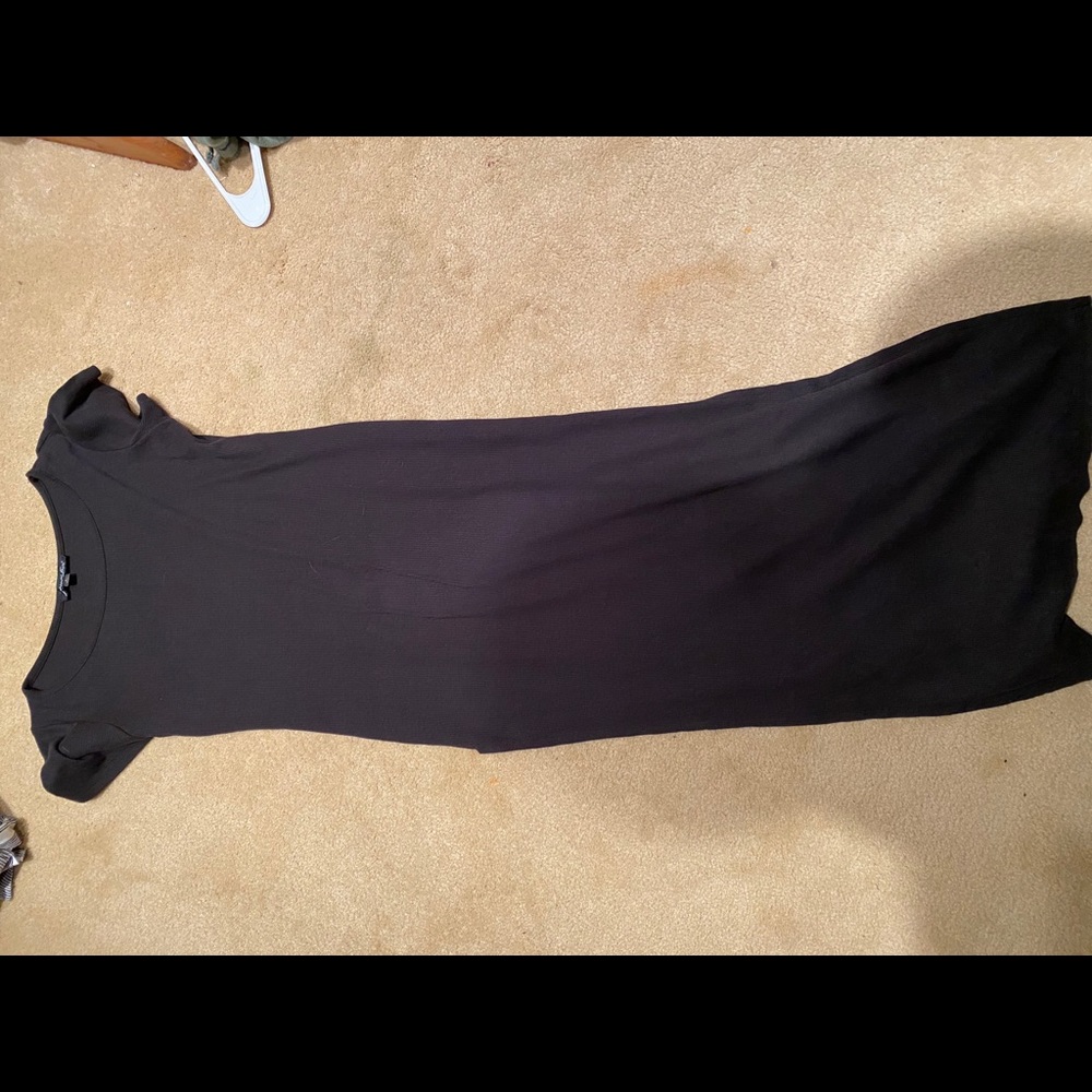 Long black dress.